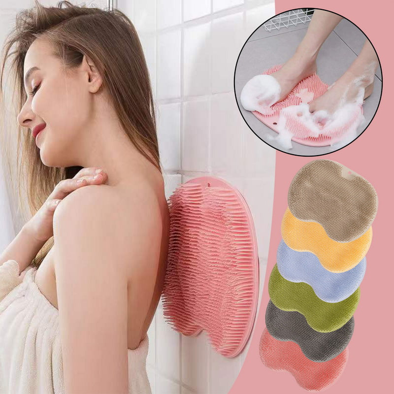 Bathroom Non-slip Bath Mat Back Massage Brush Rub Pad